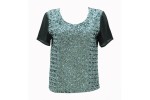 Top with sequins silver blue